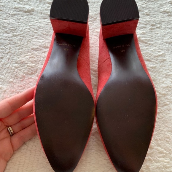 EUC Cole Haan size 8 heels coral rose suede - Picture 6 of 8